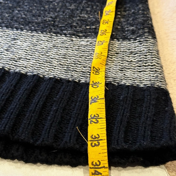 Black/tan/gray wide striped off shoulder sweater dress/top - Picture 5 of 5